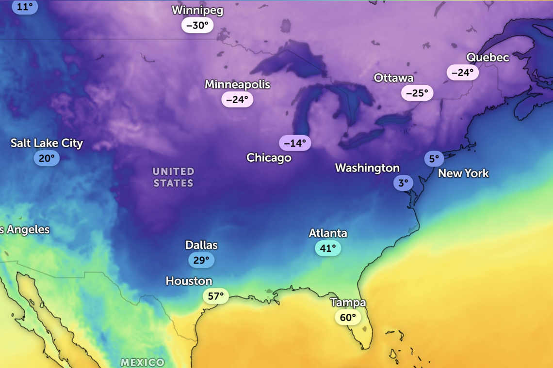 "The Storm" Developed as Forecast and is Moving Through USA; Brutal Cold Reaches East Coast